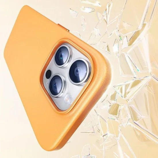 Cover Iphone 15 Pro Magsafe Fauxther Series Baseus - Sunset Orange